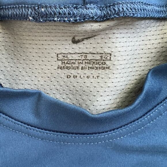 Nike Workout Tee Shirt Blue Gray Size XL Active Fitness Weightlifting Training - Picture 4 of 11